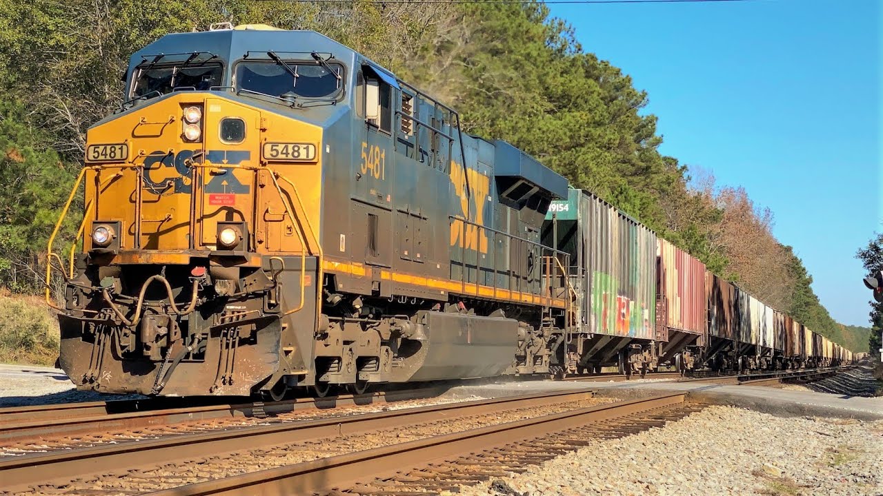 Reroute Phosphate Train B264 Pulls out of the Siding - YouTube