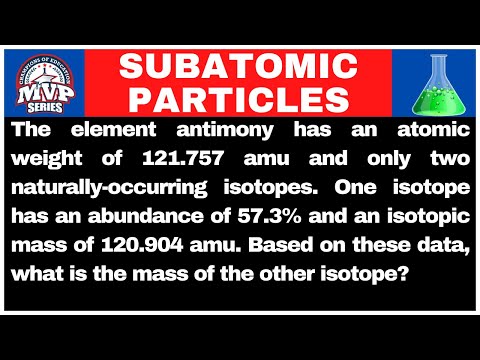 Find the atomic mass of an isotope given two isotopes of antimony