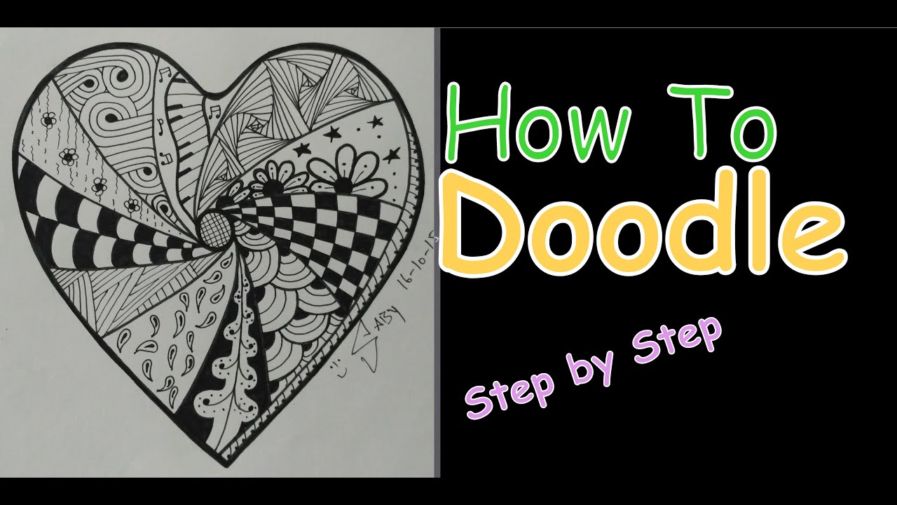 Complex Zentangle Heart For Beginners Speed Drawing Tutorial Doodle