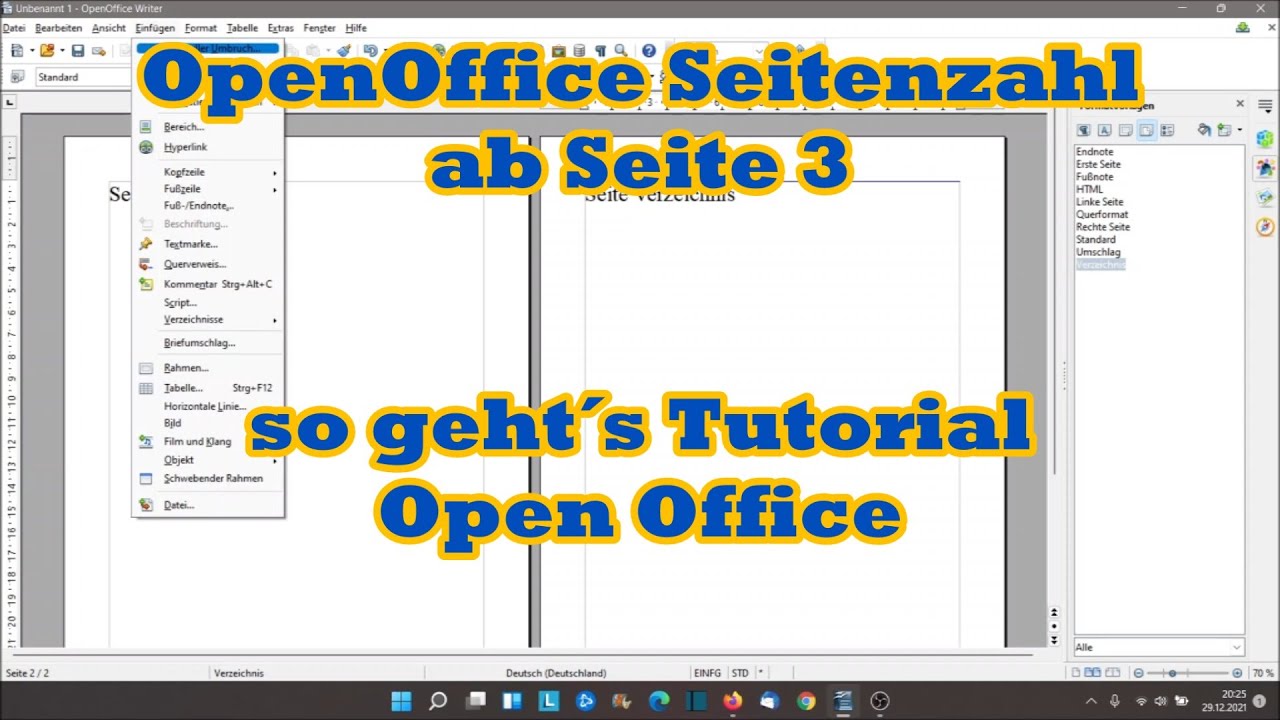 Seitenzahl Ab Seite 3 Google Docs Open Office Seitenzahlen ab Seite 3 Anleitung so gehts Tutorial Open