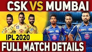 IPL 2020: CSK Vs MI Match Full Details | Schedule 2020 | #Nettv4u