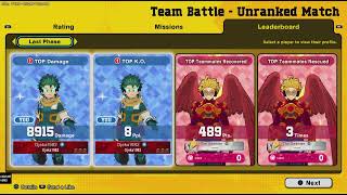 Team battle 8 kills 8000 damage Izuku Midoriya OFA