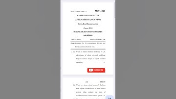 MCS 219 Object Oriented Analysis And Design June 2024 #pyq #ignou #ignouexams #mca