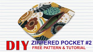 DIY Zippered Pocket #2 - How to make A Zipper Pocket - Tutorial cara mudah membuat kantong resleting