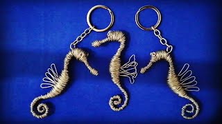 صنع حصان البحر بالأسلاك المعدنية  Made seahorses with metal wire