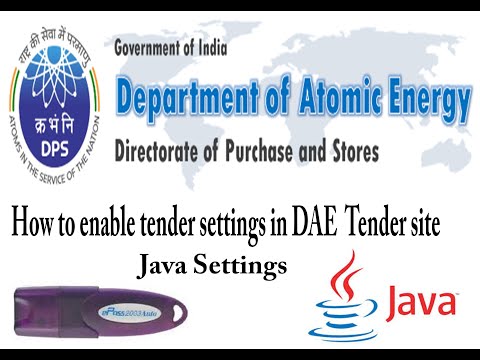 DAE TENDER/ Atomic Energy Tender settings/ How to enable dsc services in dae tender/Tender Settings