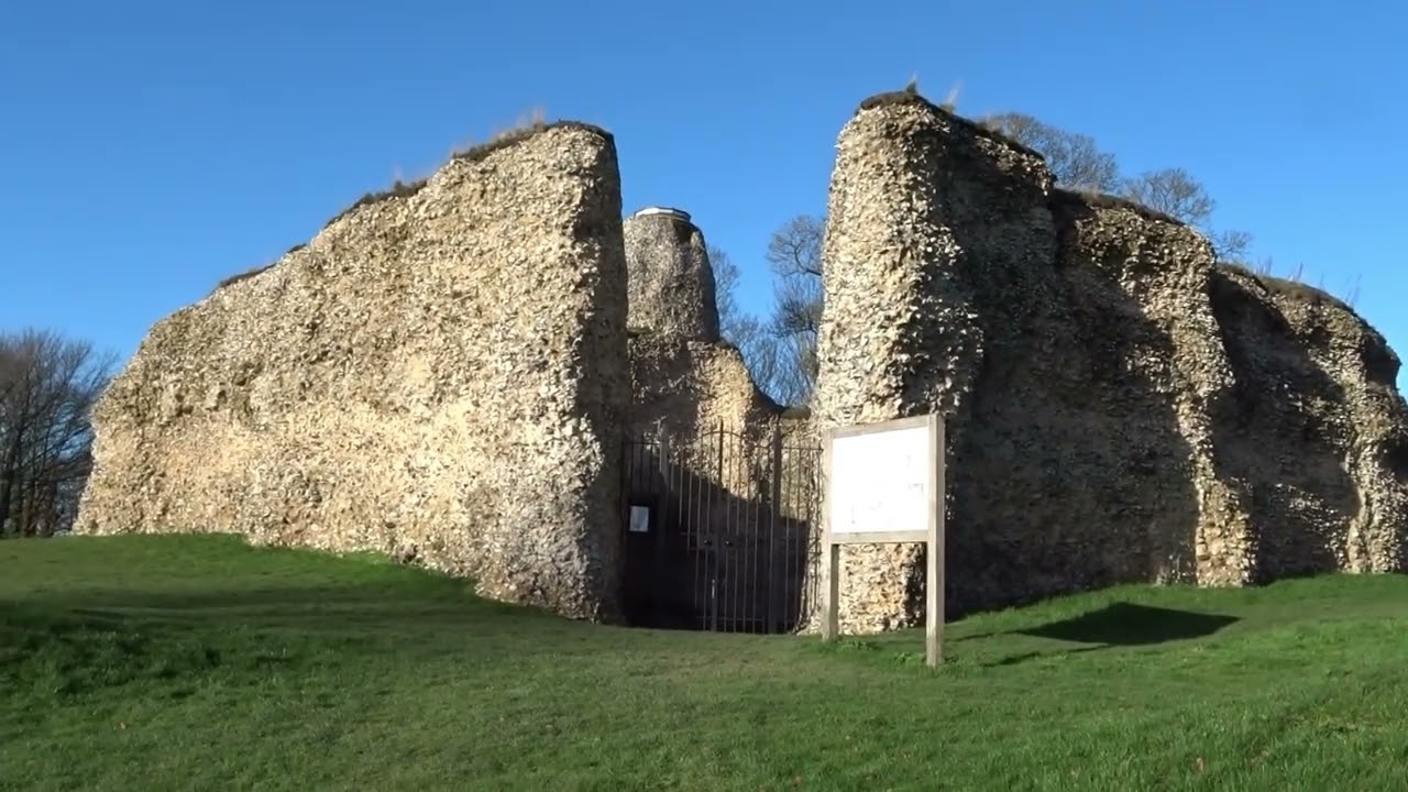 The quaint early medieval (circa 1141) castle remains at Saffron Walden Essex England UK