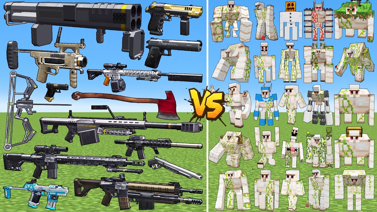 What TaCZ Mobius Arsenal Gun Can Defeat The Most Golems Bosses Mobs in Minecraft?