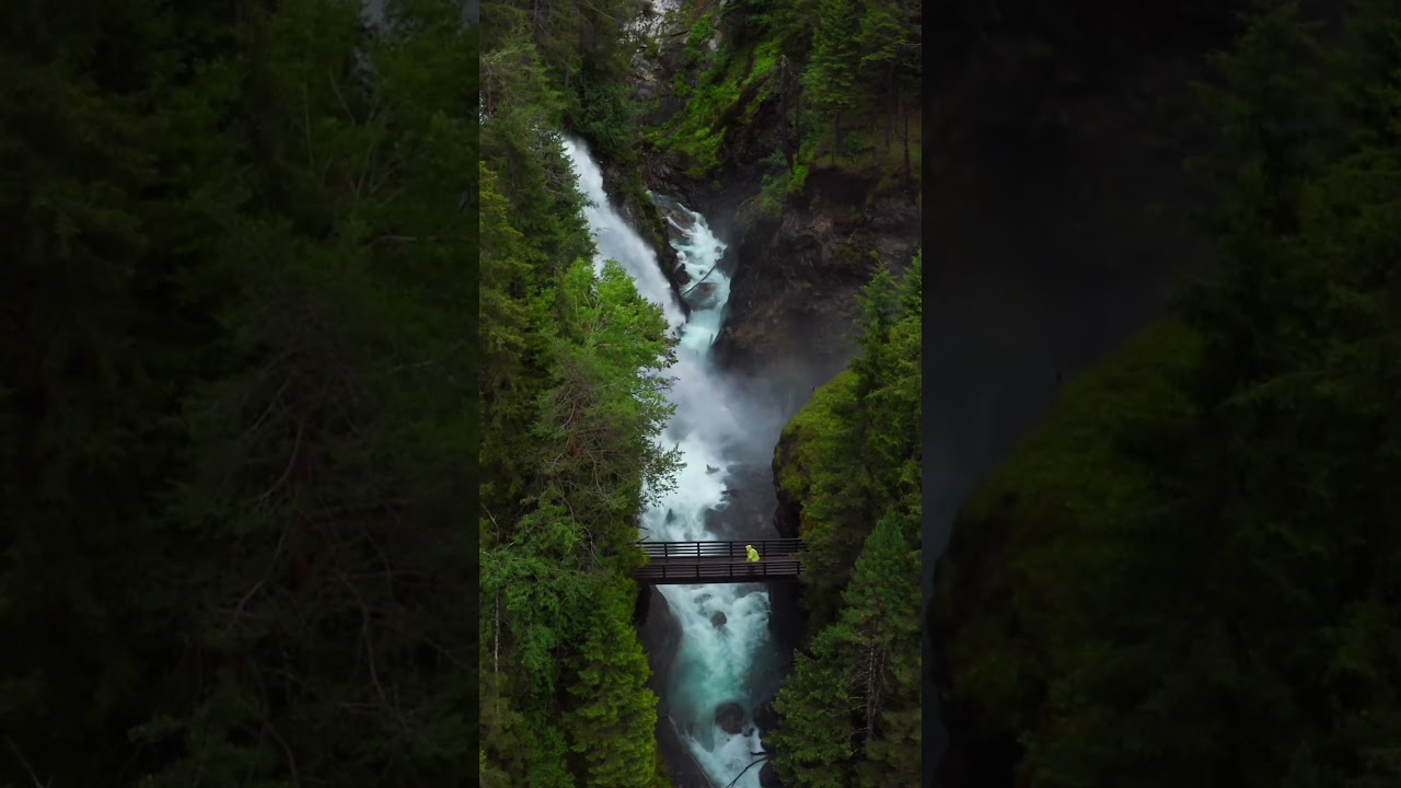 Drone view of a Magnificent waterfall - Beautiful ITALY