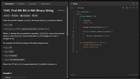 1545. Find Kth Bit in Nth Binary String | C++ | Simple and easy explanation | Leetcode daily | DSA