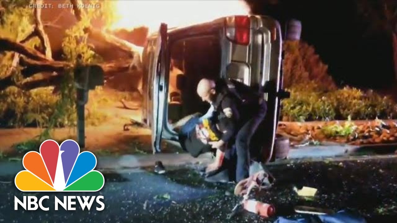 Watch: Video Shows California Police Officer Rescue Man From Burning ...