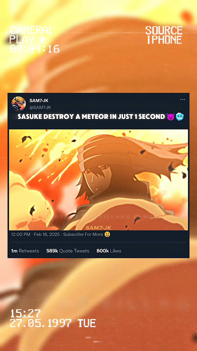 SASUKE DESTROY A METEOR IN JUST ONE SECOND 😈🥶