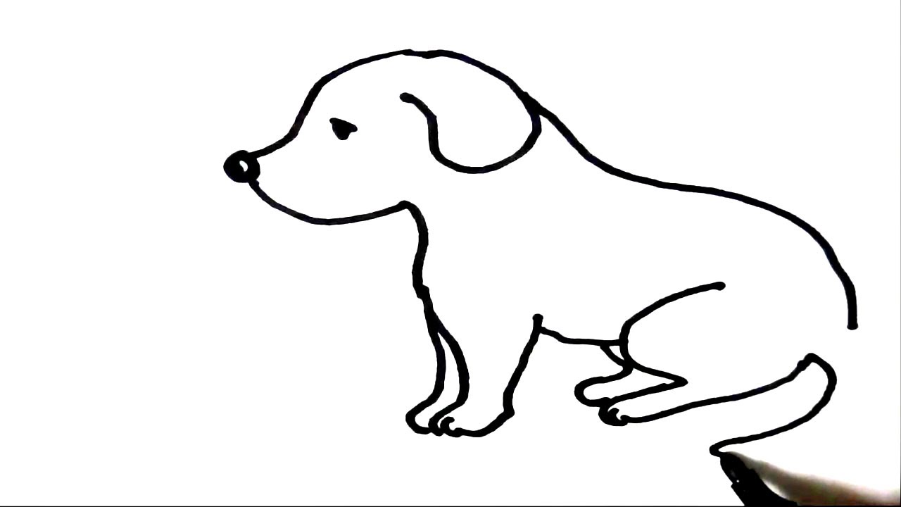 How to draw Puppy- Step by step for children, kids ...