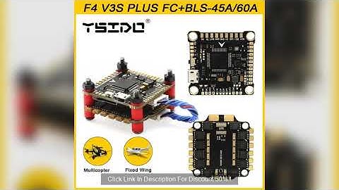 YSIDO NEW F4 V3S PLUS Flight Control FC Support BetaFlight/INAV BLS-45A/60A 4in1 ESC Stack For RC FP