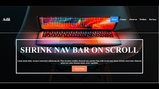 Shrink Nav bar on scroll with beautiful header section | HTML CSS & JS