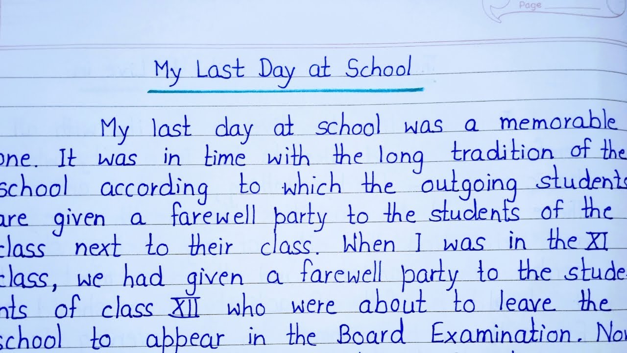 short essay on my last day at school