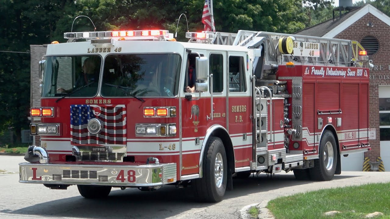 Somers FD Ladder 48 Responding - YouTube