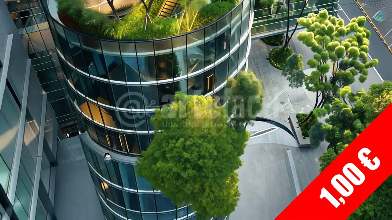 Glass Eco Office Among Trees – 4K Architecture Footage