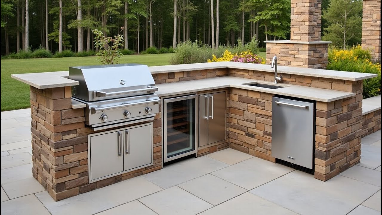 This Stone Veneer Outdoor Kitchen Will Leave You Speechless!