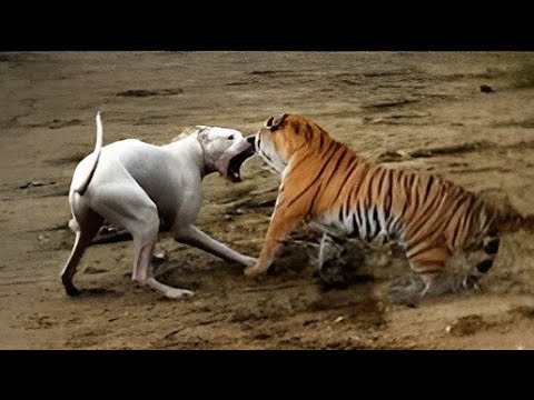 مدهش أقترب كلب الدوجو أرجنتينو من النمر ولكن ما حدث لم يكن متوقعا عالم الحيوان 