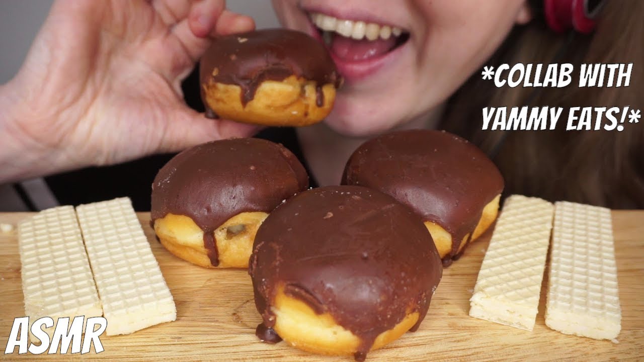 ASMR BOSTON CREME DONUTS (Collab With Yammy Eats) EATING SOUNDS