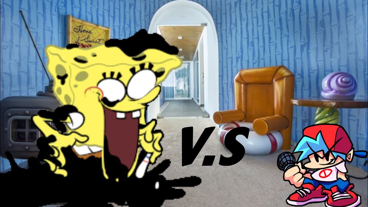 Boyfriend V.s Bob esponja Glitch fnf lyrics español YouTube