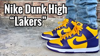 Nike Dunk High LAKERS Review & On Foot 