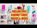 12 EASY DOLLAR TREE CABINET SHELF HACKS &amp; IDEAS