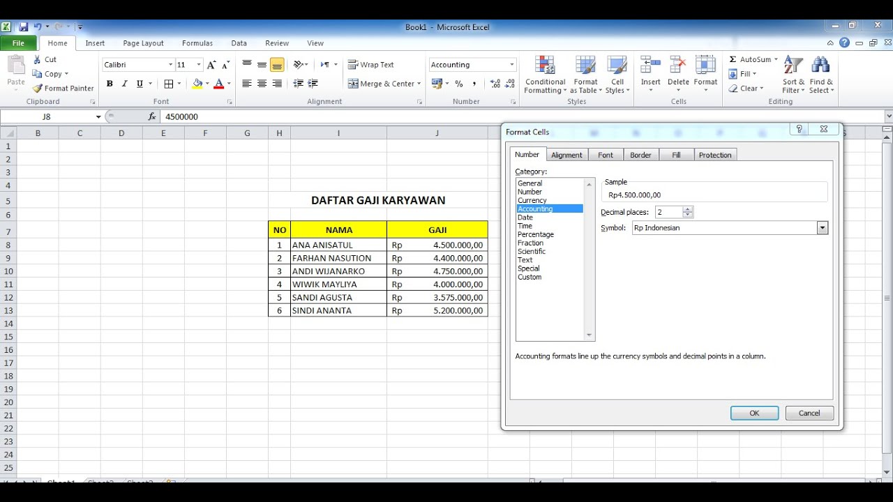 Simbol Kali Di Excel