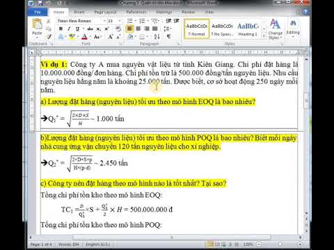 Video: Tầm quan trọng của EOQ trong quản lý hàng tồn kho và trong quản lý hoạt động nói chung là gì?
