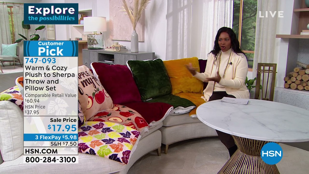 Warm   Cozy Plush to Sherpa Throw and Pillow Set