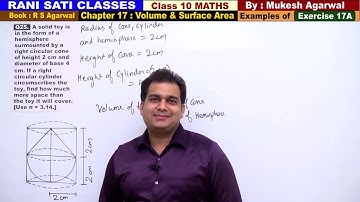 Class 10 Maths (Ex 17A Example 25) Volume And Surface Area (RS Agarwal 2019)