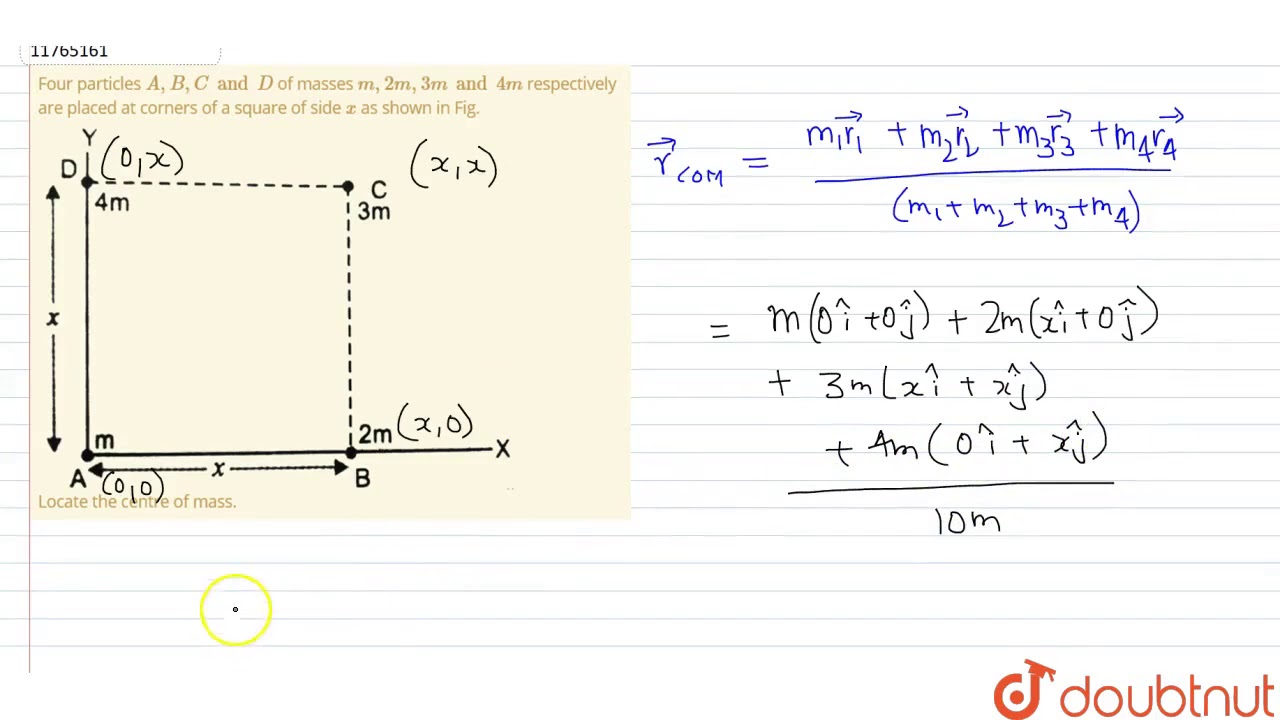 Four Particles A B C And D Of Masses m 2m 3m And 4m four-particles-a-b-c-and-d-of-masses-m-2m-3m-and-4m