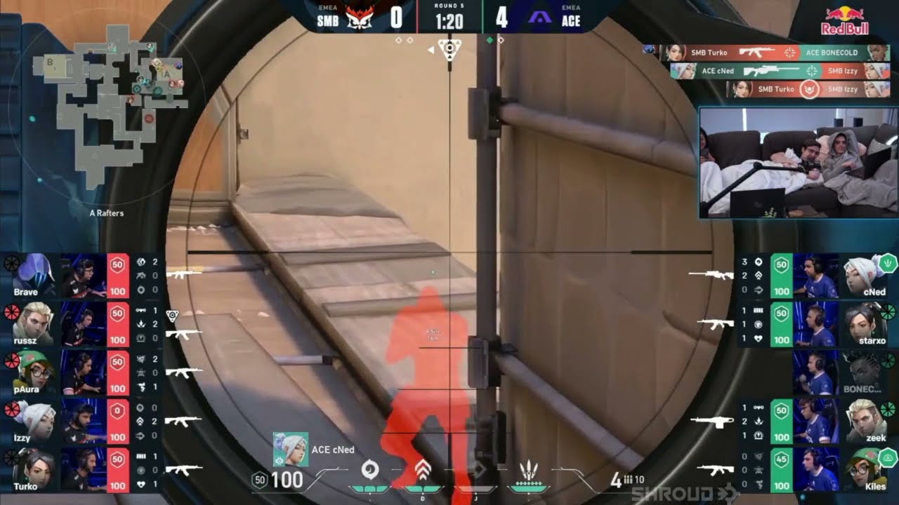 Shroud reaction on Cned getting 4k with Operator! | VALORANT Masters: Berlin - Group Stage