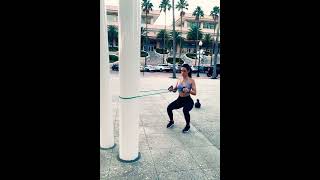 Rows in Squat stance with Resistance Band