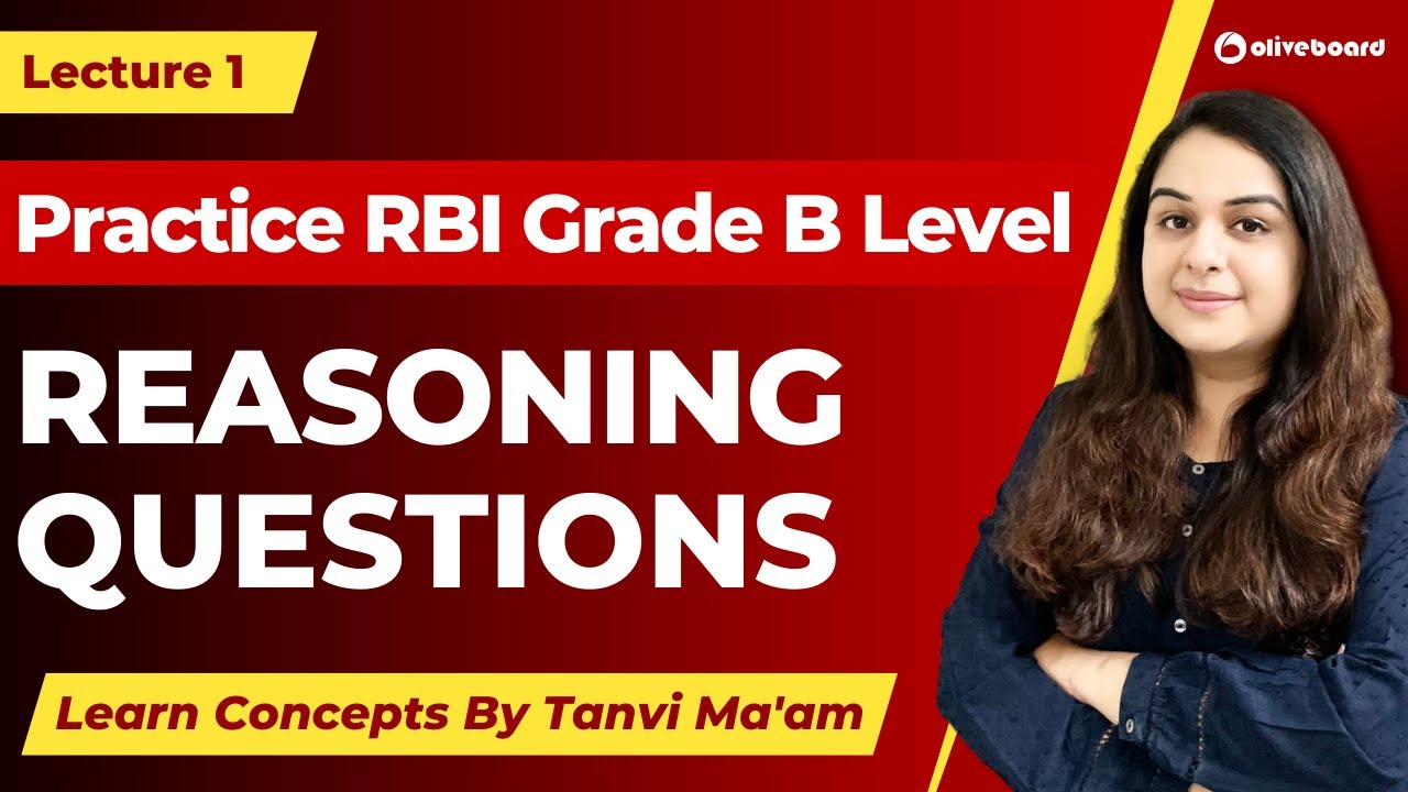 RBI Grade B Reasoning Questions | Reasoning Practice | Lecture 1| Tanvi Maám