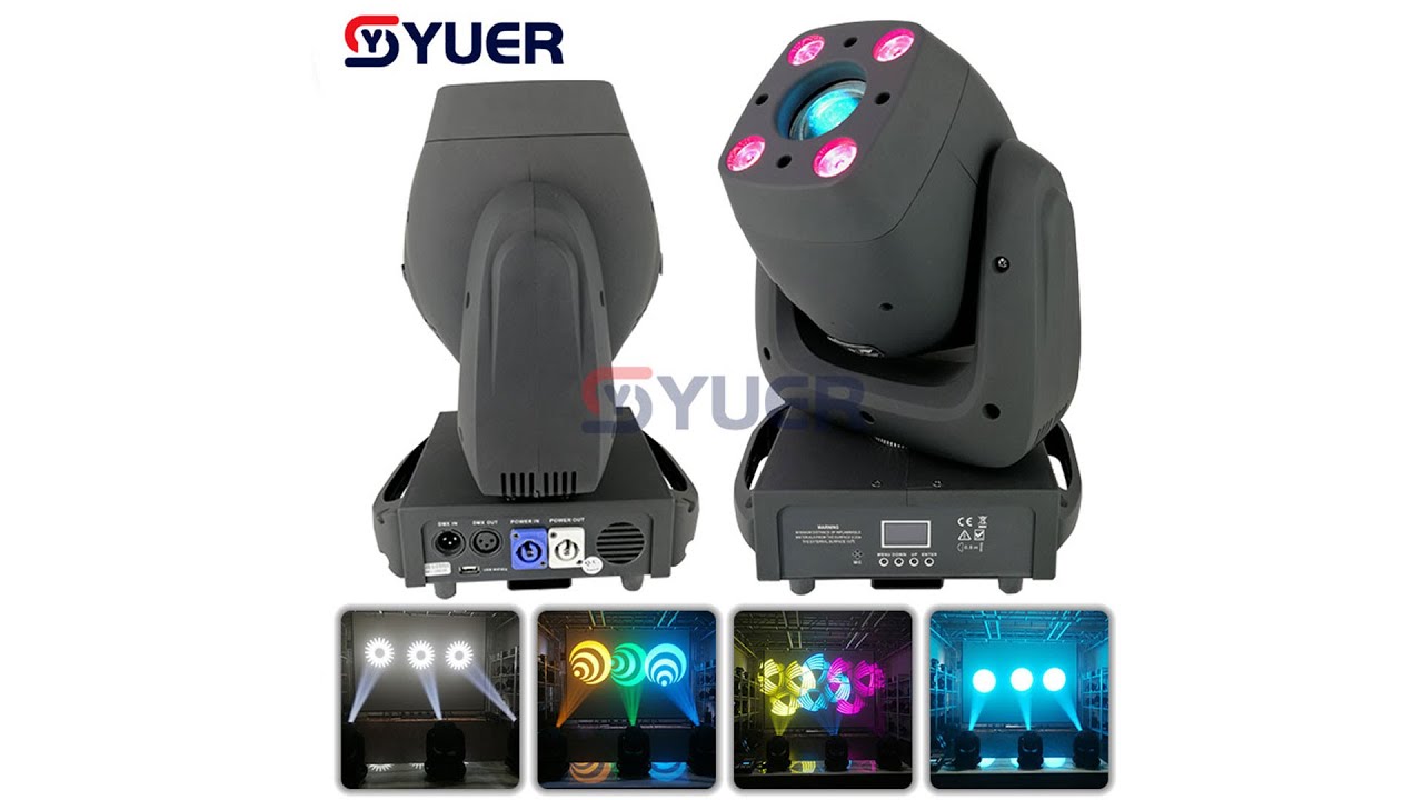 YUER™️ 120W Spot + 4X10W RGBW 4IN1 LED Moving Head Wash Light