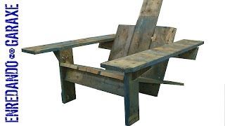 How to make an Adirondack pallet chair with the boards of just one European pallet. To make this Muskoka garden chair I use the 