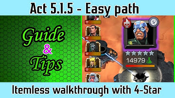 Act 5.1.5 - Easy path - itemless Walkthrough with 4-star  | Road to uncollected guide