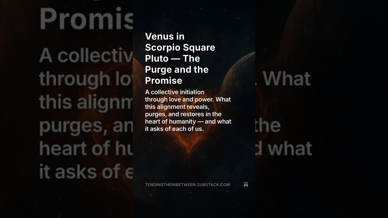 Venus in Scorpio Square Pluto | The Purge and the Promise — A Collective Initiation