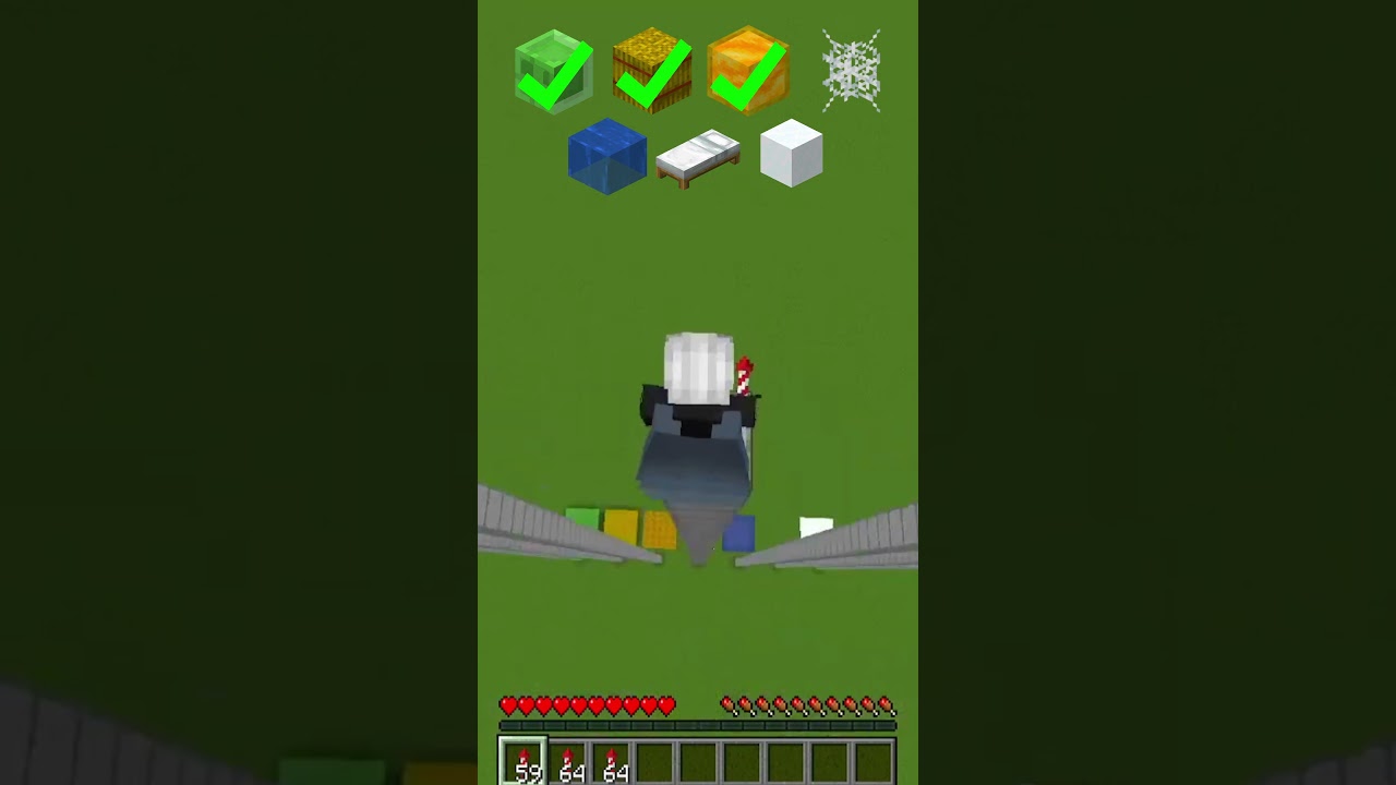 Minecraft Elytra Fall vs Different Blocks (もういいよ)  