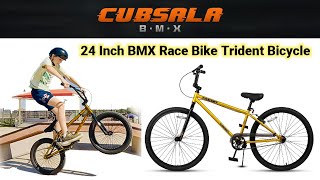 24 Inch Bmx Race Bike Trident Bicycles Beginner-Level To Advanced Riders With 2 Pegs, Golden