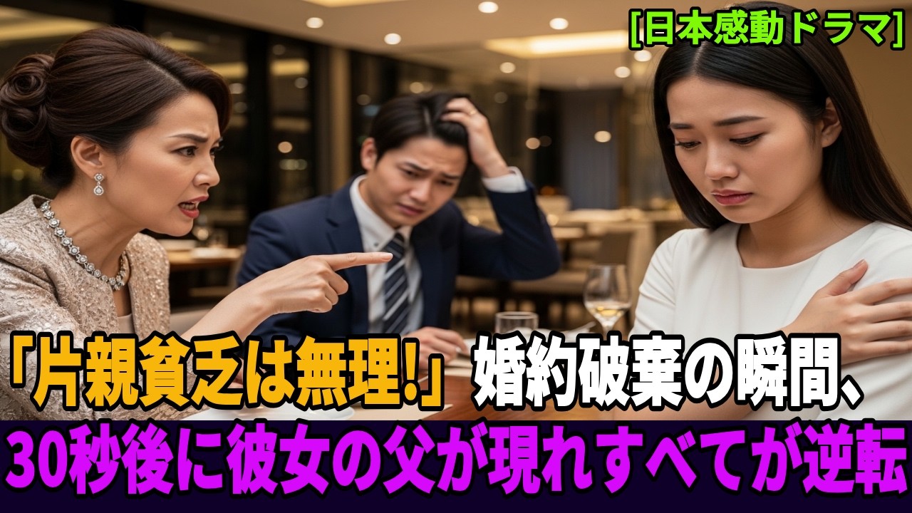 「涙が止まらない…」片親貧乏と婚約破棄された彼女の本当の家柄 [日本感動ドラマ]#シニアドラマ, #日本感動ドラマ, #老後の物語,#ヒューマンドラマ,#70代 代ストーリー#温かい物語, 人生ドラマ