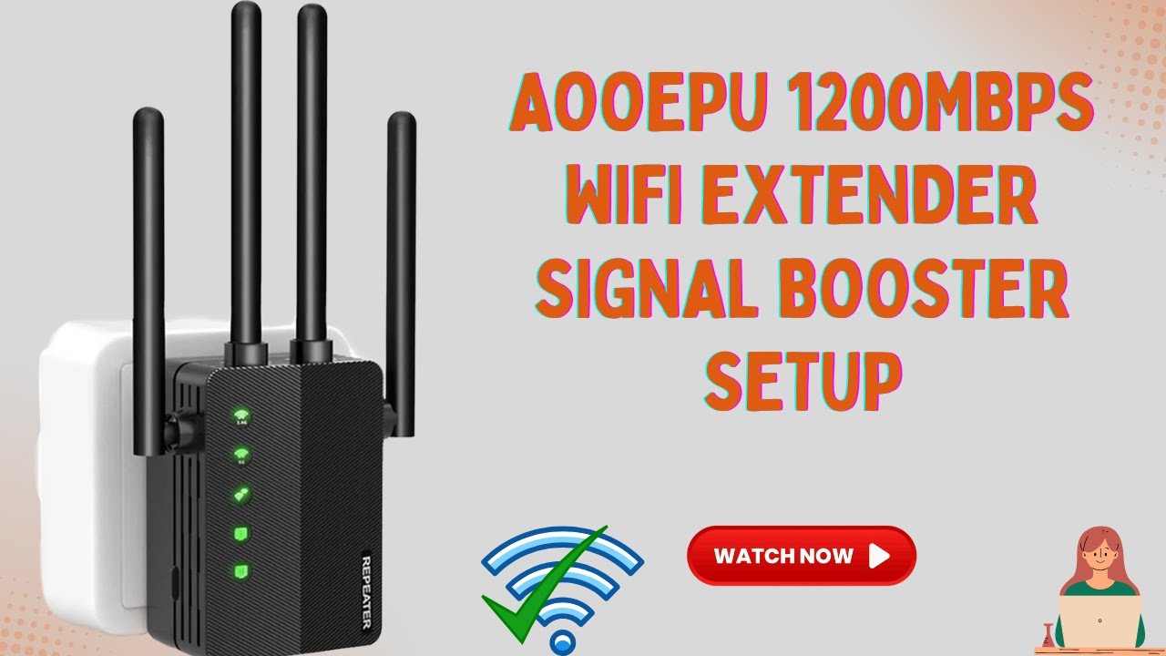 Aooepu 1200Mbps WiFi Extender Setup | WPS Push Button Method - YouTube