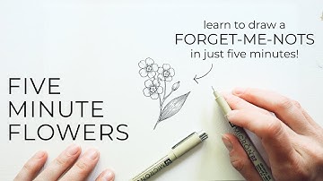 Bloemen in vijf minuten: VERGEET-MIJ-NIETJE ✿ Leer bloemen tekenen in minder dan vijf minuten!