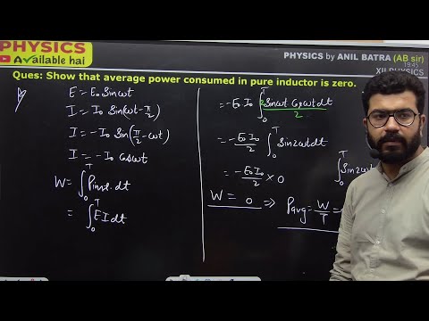 Show that average power consumed in a pure inductor is zero.