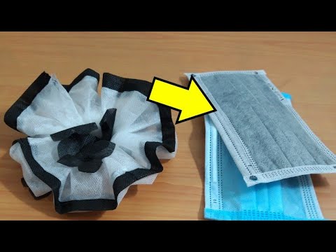 Video DIY|Cách làm dây buộc tóc đính hoa bằng khẩu trang|... - youtube