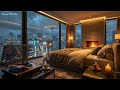 ✨ Warm Thunder Rain Sleep Sounds | Modern Loft with Smooth Jazz Evenings #jazz #music #chill