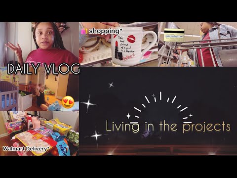 Living In The Projects|| VLOG✨| First Time Trying Walmart Delivery 📦 Tornado 🌪️ ?+Shop With Me