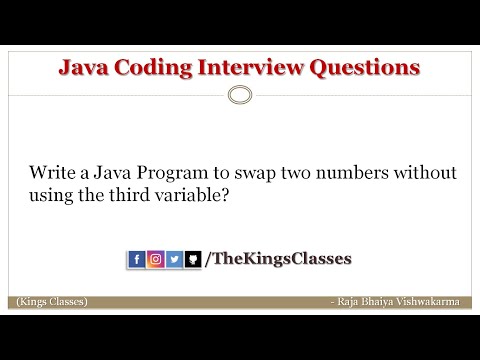 Swap Two Numbers Without Using The Third Variable | Java Interview Coding Questions | Kings Classes